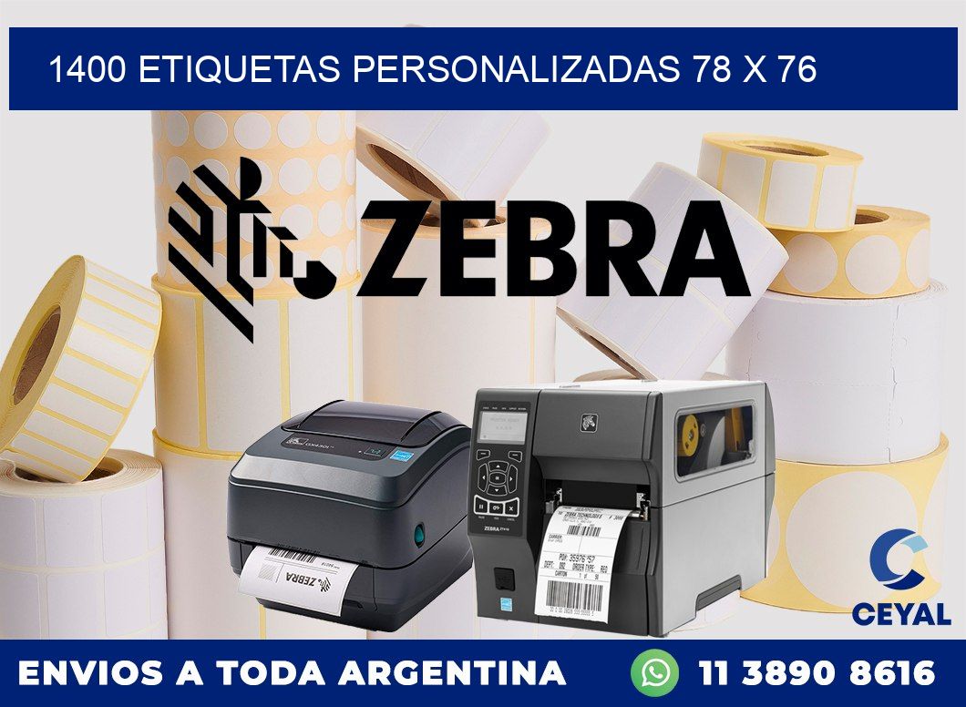 1400 ETIQUETAS PERSONALIZADAS 78 x 76