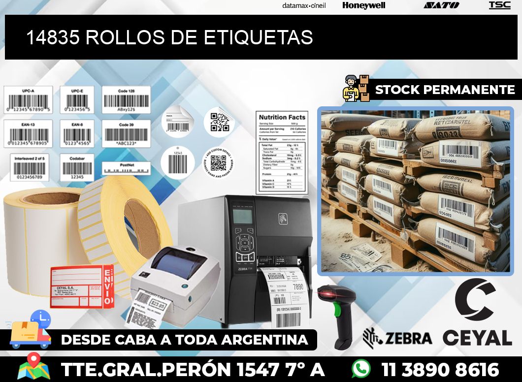 14835 ROLLOS DE ETIQUETAS