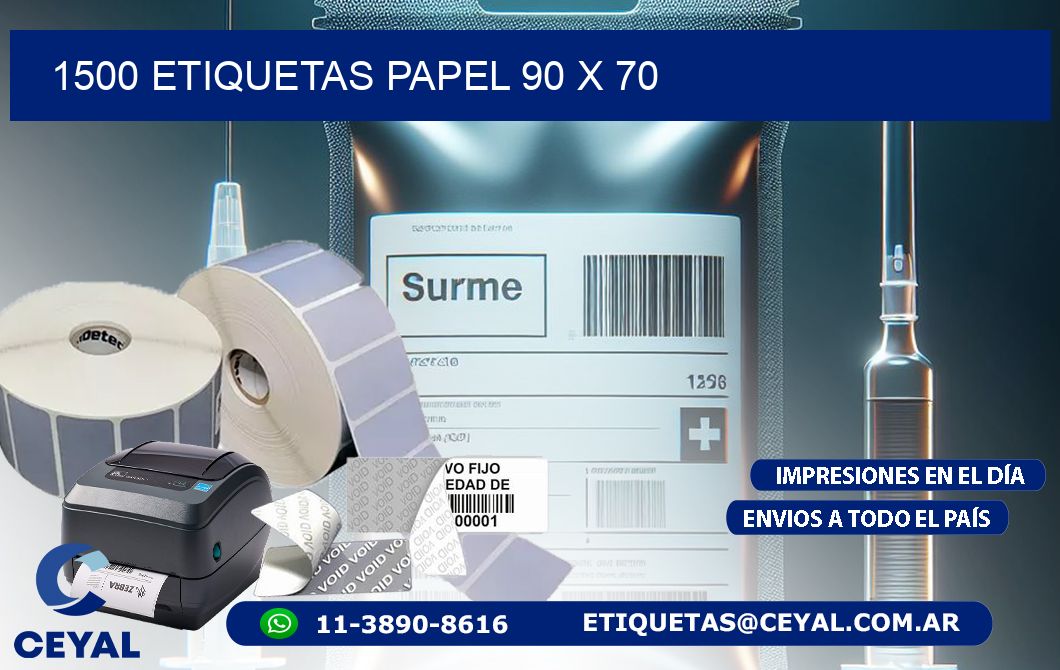 1500 ETIQUETAS PAPEL 90 x 70