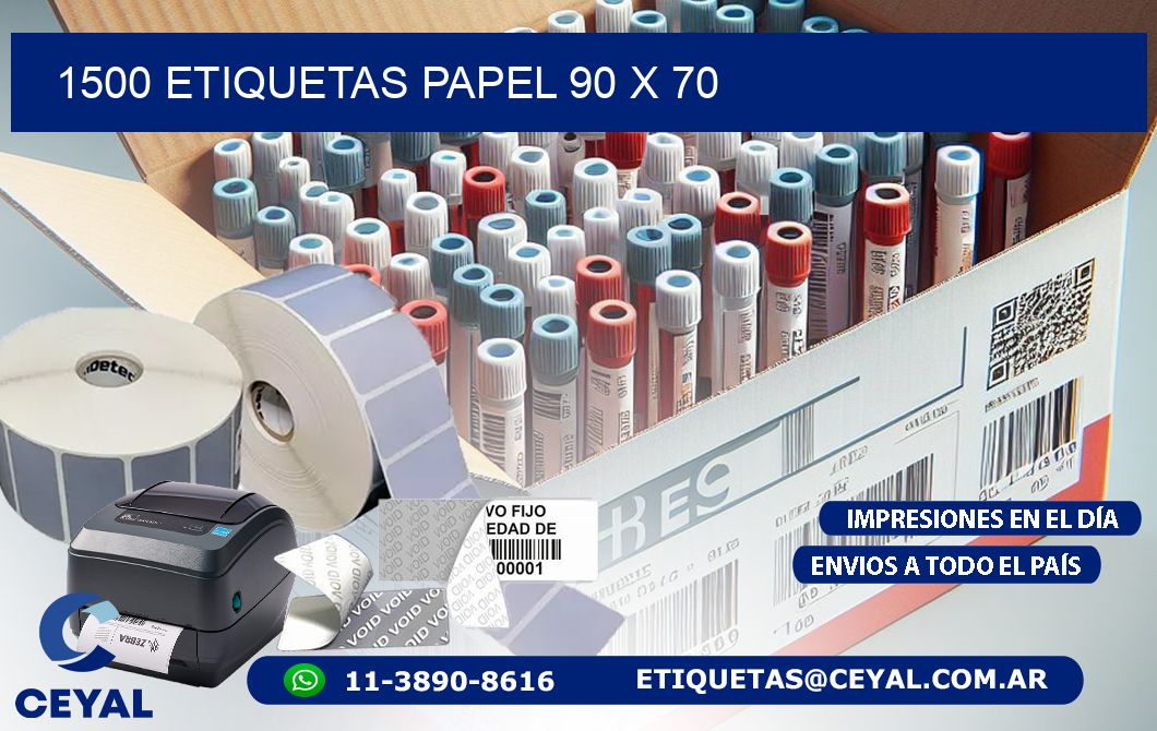 1500 ETIQUETAS PAPEL 90 x 70