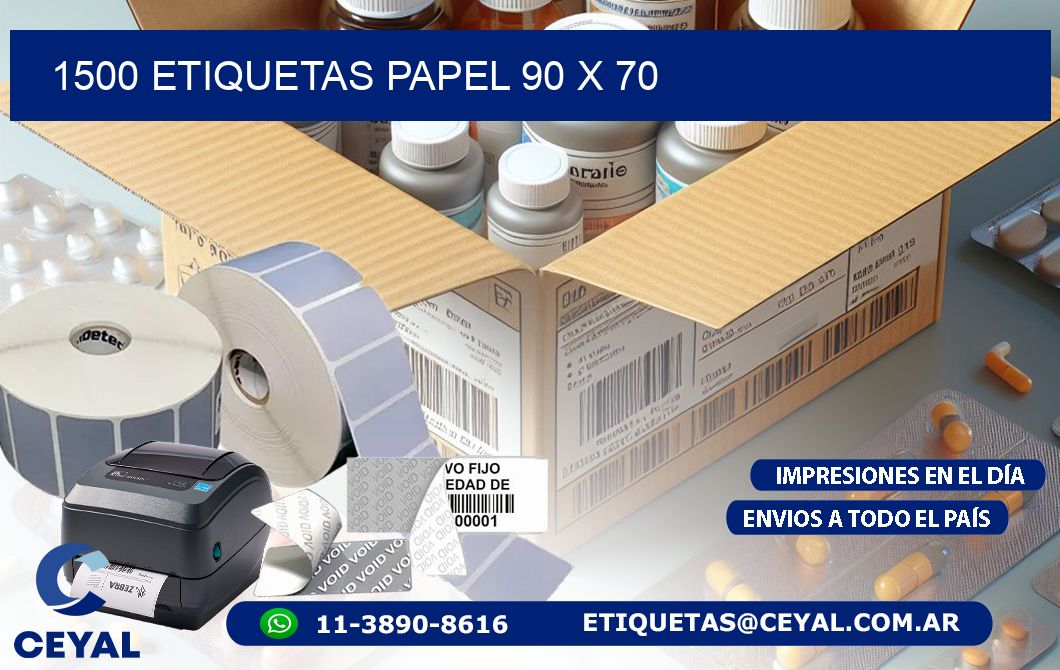 1500 ETIQUETAS PAPEL 90 x 70