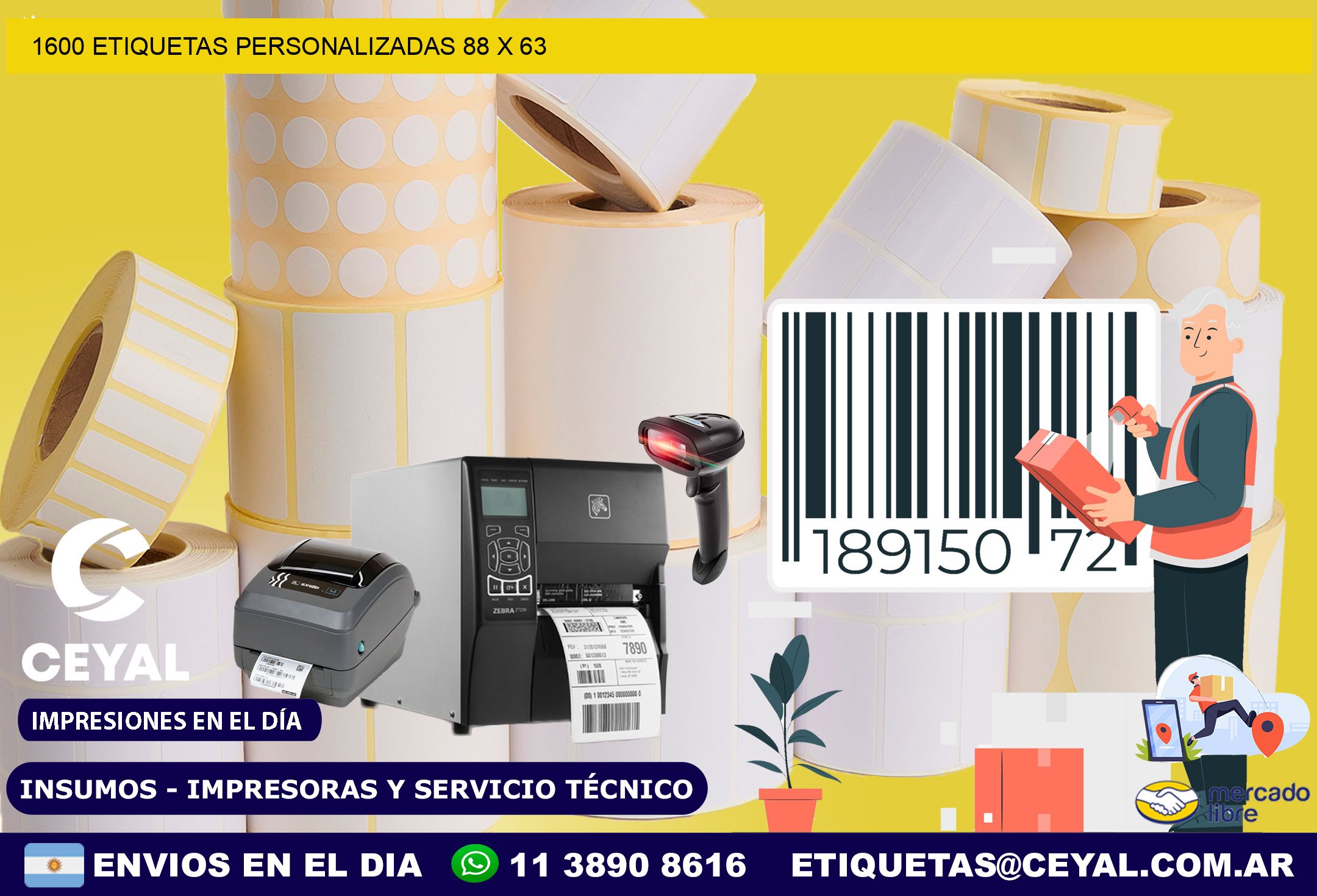 1600 ETIQUETAS PERSONALIZADAS 88 x 63