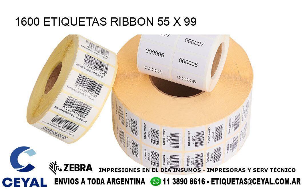 1600 ETIQUETAS RIBBON 55 x 99