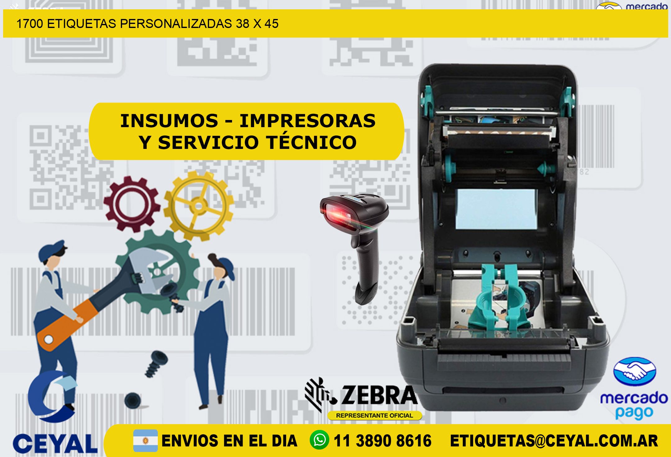 1700 ETIQUETAS PERSONALIZADAS 38 x 45