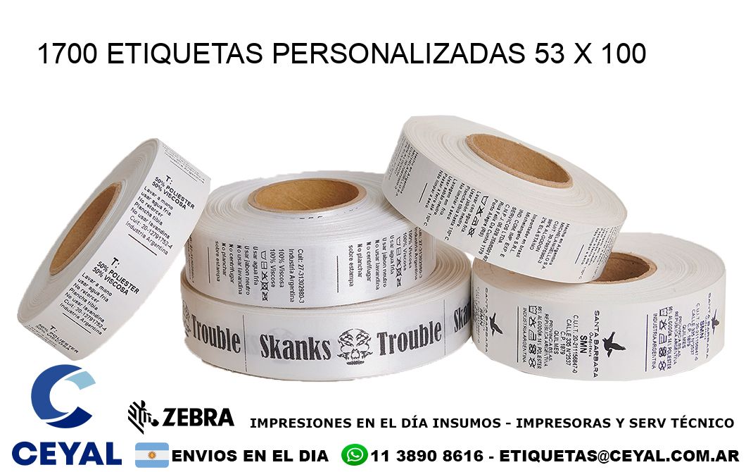 1700 ETIQUETAS PERSONALIZADAS 53 x 100