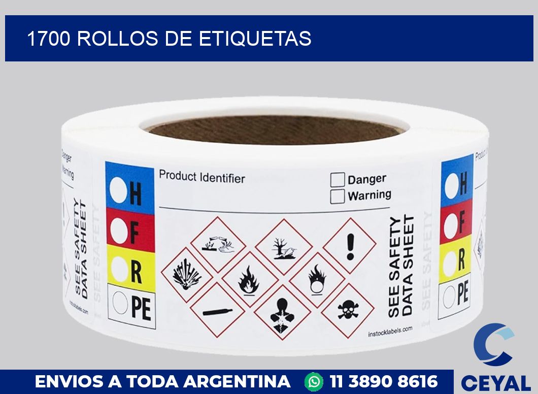 1700 ROLLOS DE ETIQUETAS
