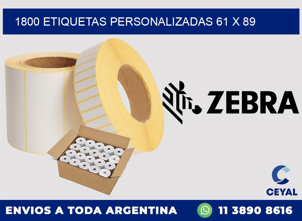 1800 ETIQUETAS PERSONALIZADAS 61 x 89