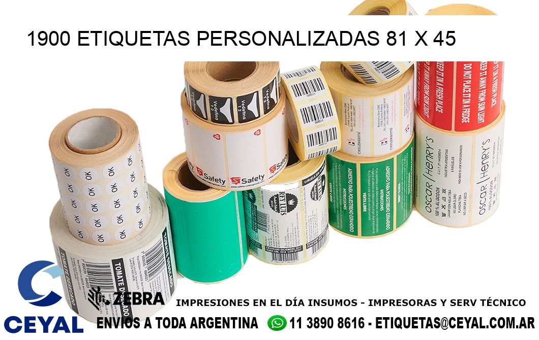 1900 ETIQUETAS PERSONALIZADAS 81 x 45