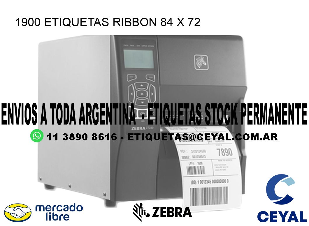1900 ETIQUETAS RIBBON 84 x 72