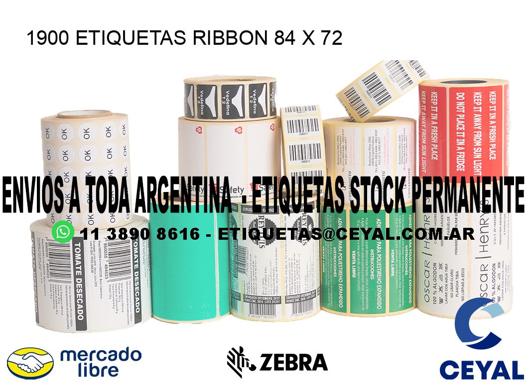 1900 ETIQUETAS RIBBON 84 x 72