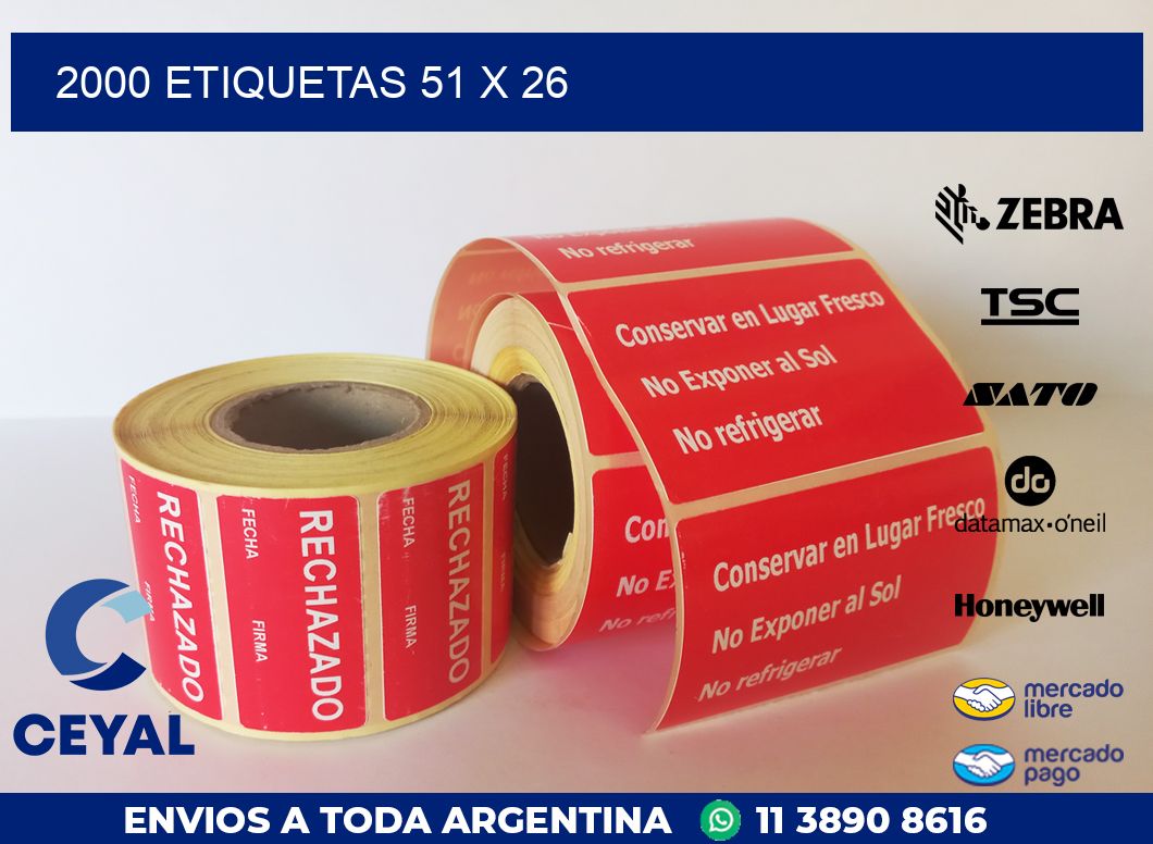 2000 ETIQUETAS 51 x 26