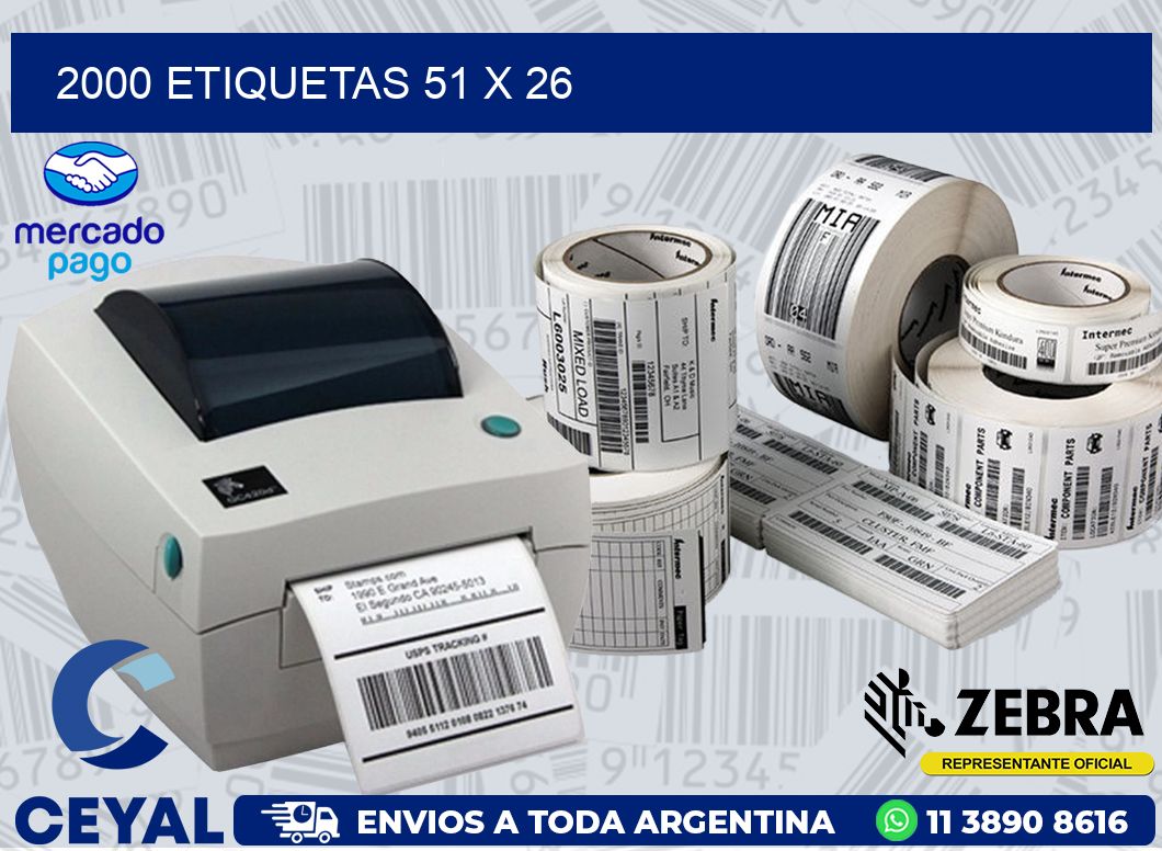 2000 ETIQUETAS 51 x 26