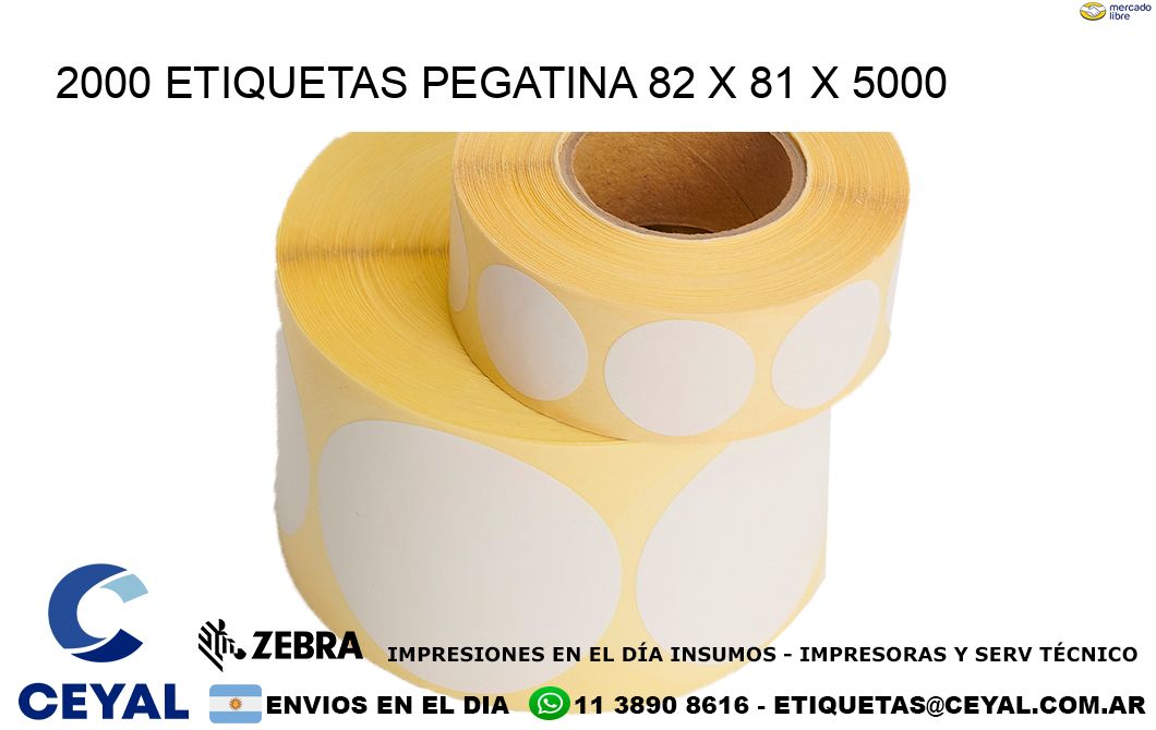 2000 ETIQUETAS PEGATINA 82 x 81 x 5000