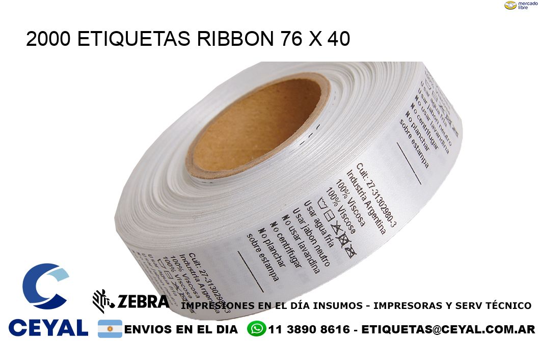 2000 ETIQUETAS RIBBON 76 x 40