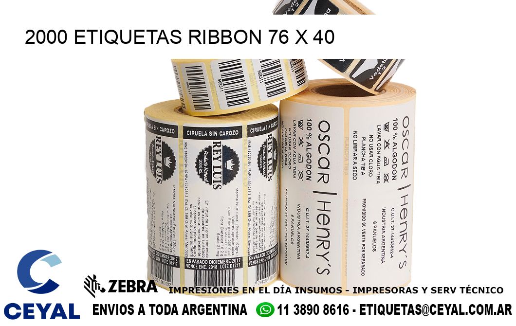 2000 ETIQUETAS RIBBON 76 x 40