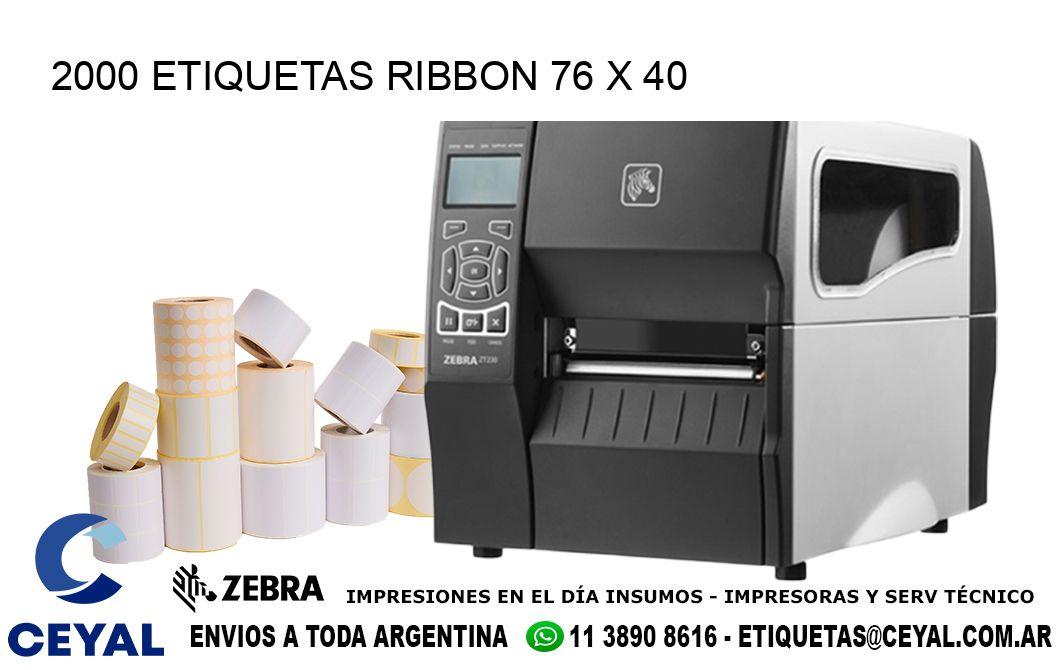 2000 ETIQUETAS RIBBON 76 x 40