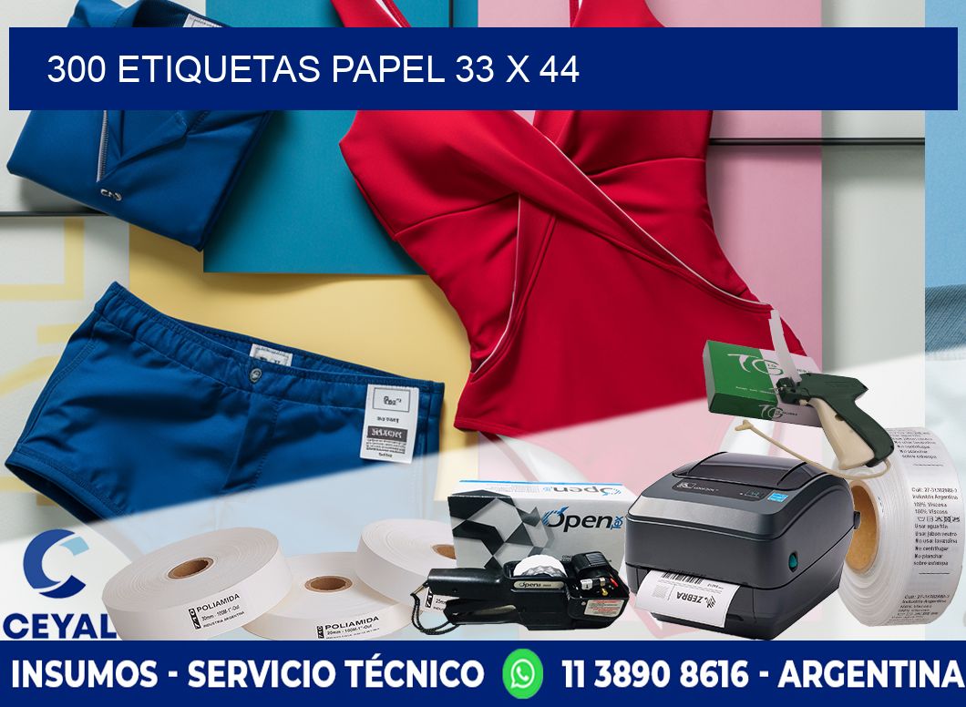300 ETIQUETAS PAPEL 33 x 44