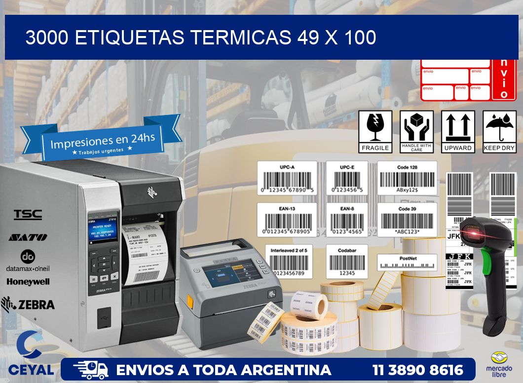 3000 ETIQUETAS TERMICAS 49 x 100