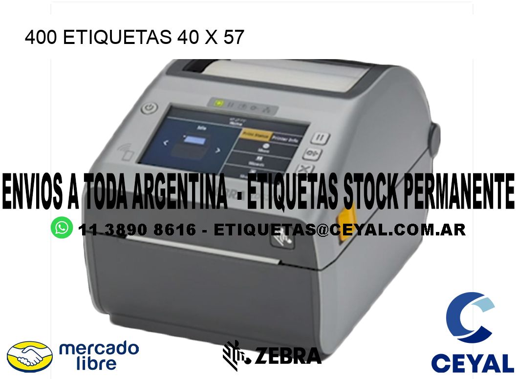 400 ETIQUETAS 40 x 57