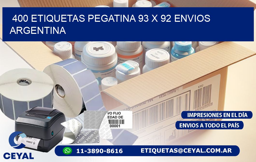 400 ETIQUETAS PEGATINA 93 x 92 ENVIOS ARGENTINA