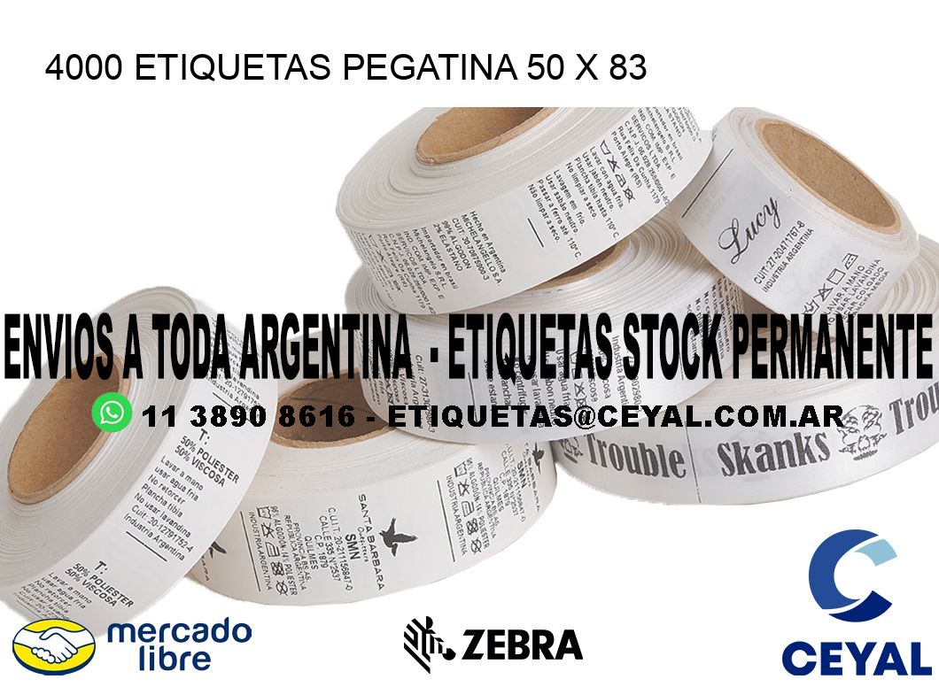 4000 ETIQUETAS PEGATINA 50 x 83