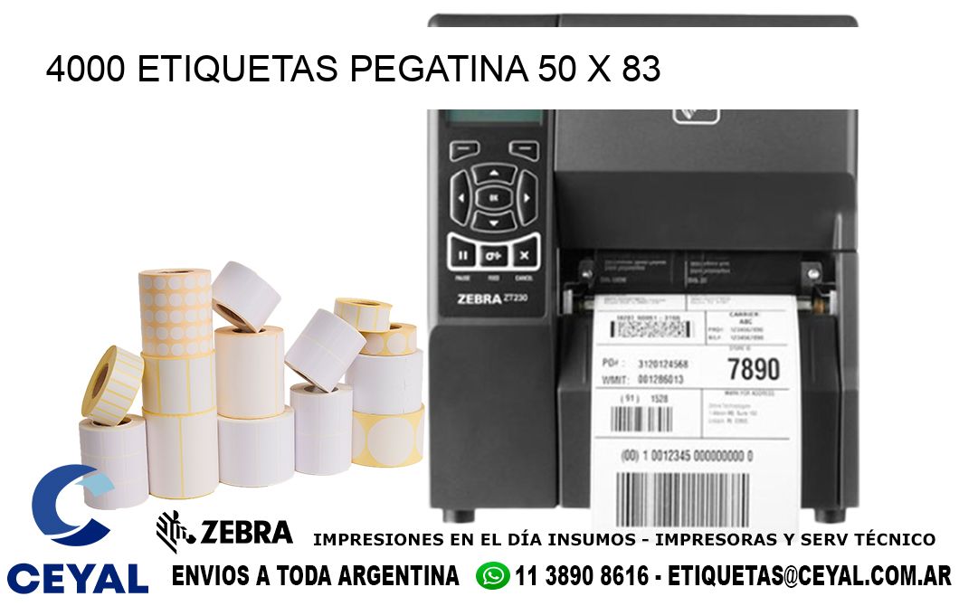 4000 ETIQUETAS PEGATINA 50 x 83