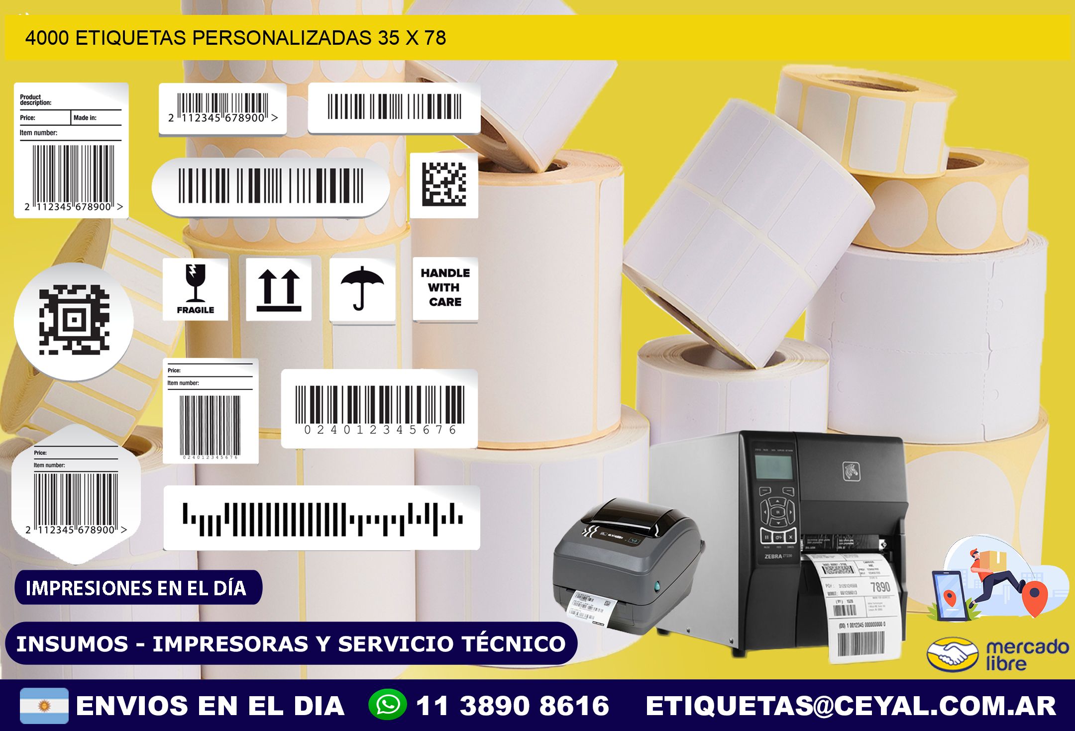 4000 ETIQUETAS PERSONALIZADAS 35 x 78