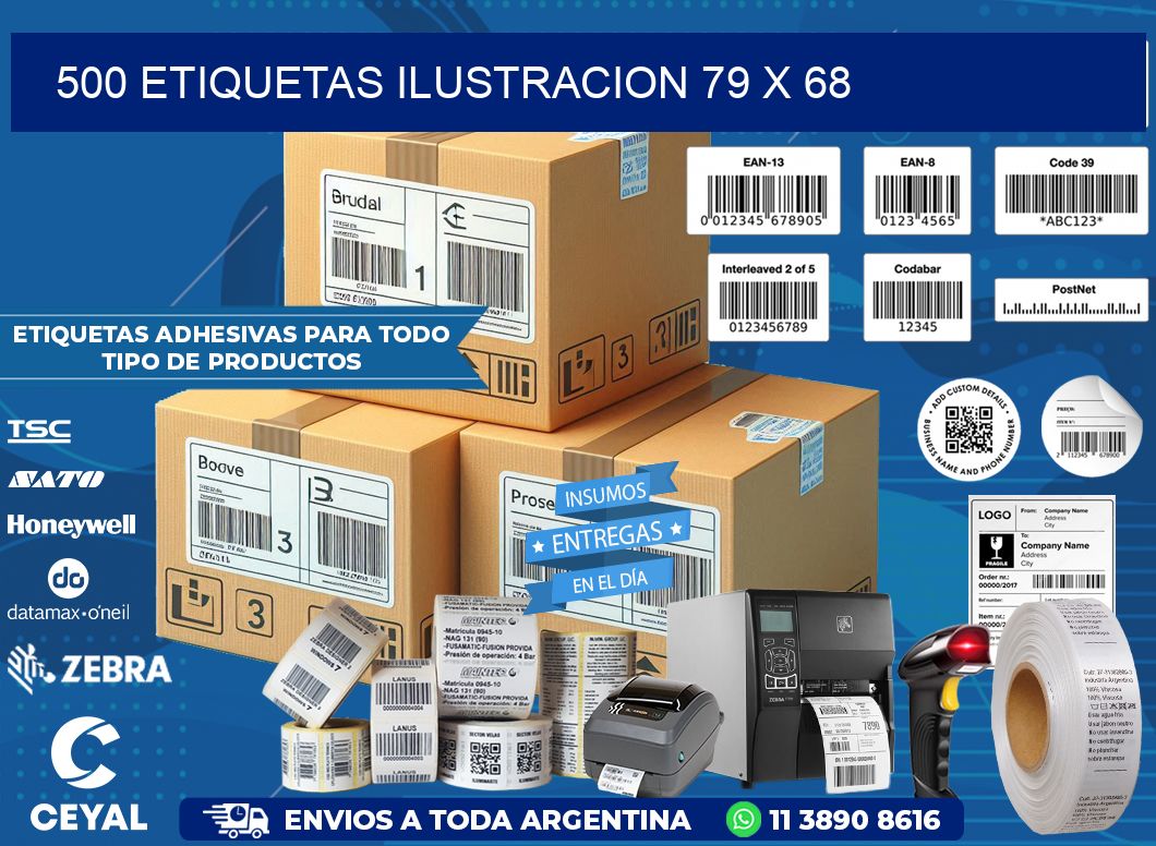 500 ETIQUETAS ILUSTRACION 79 x 68
