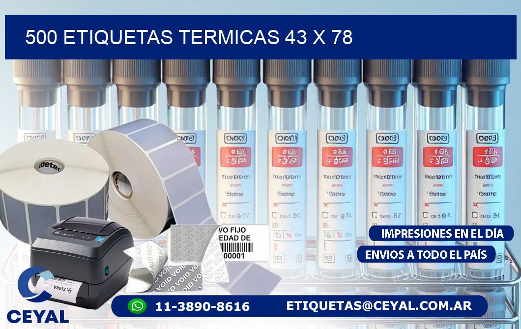 500 ETIQUETAS TERMICAS 43 x 78