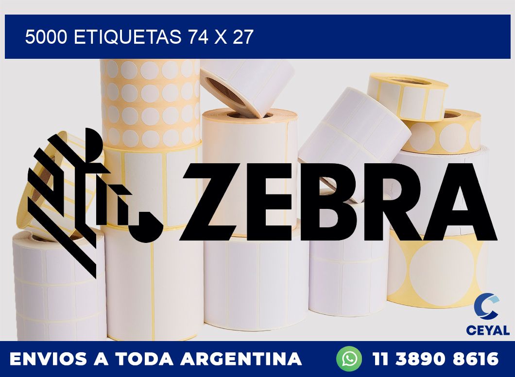 5000 ETIQUETAS 74 x 27