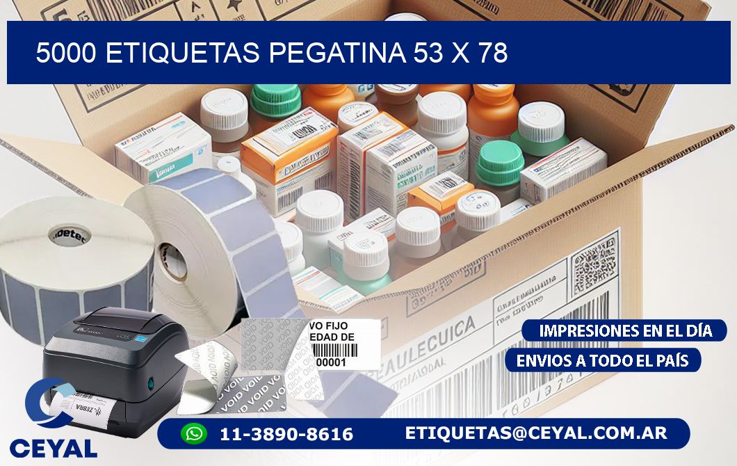 5000 ETIQUETAS PEGATINA 53 x 78