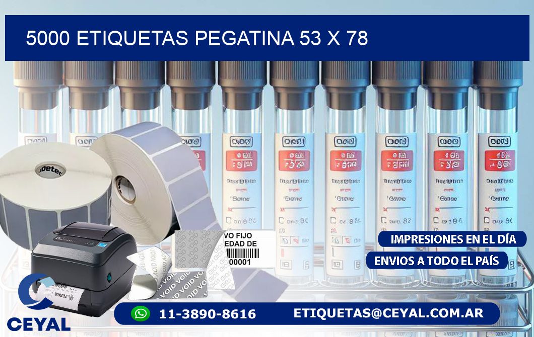5000 ETIQUETAS PEGATINA 53 x 78