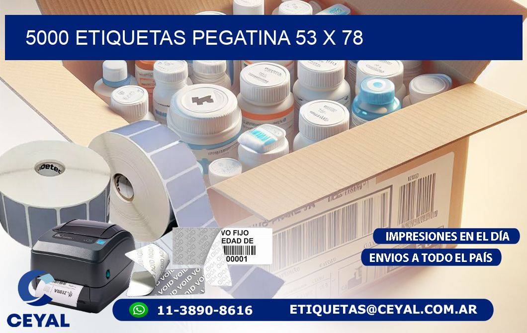 5000 ETIQUETAS PEGATINA 53 x 78