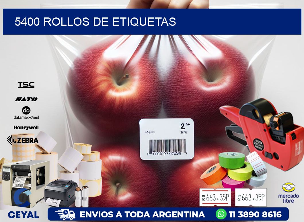 5400 ROLLOS DE ETIQUETAS
