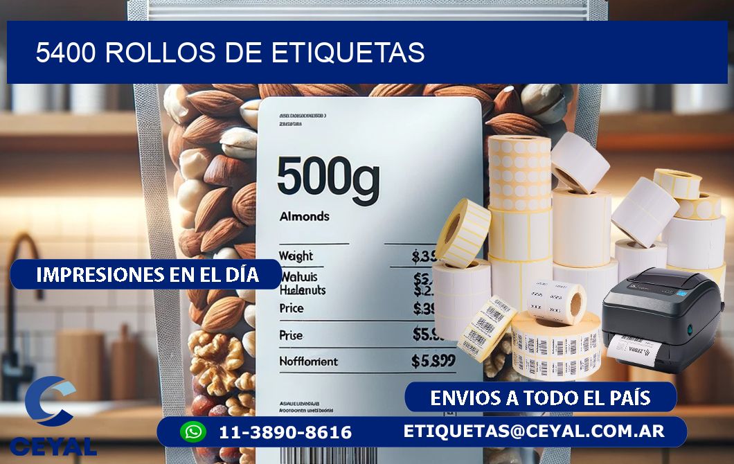 5400 ROLLOS DE ETIQUETAS