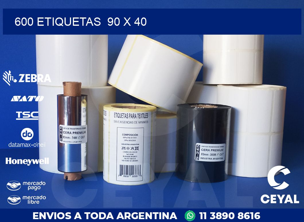 600 ETIQUETAS  90 x 40