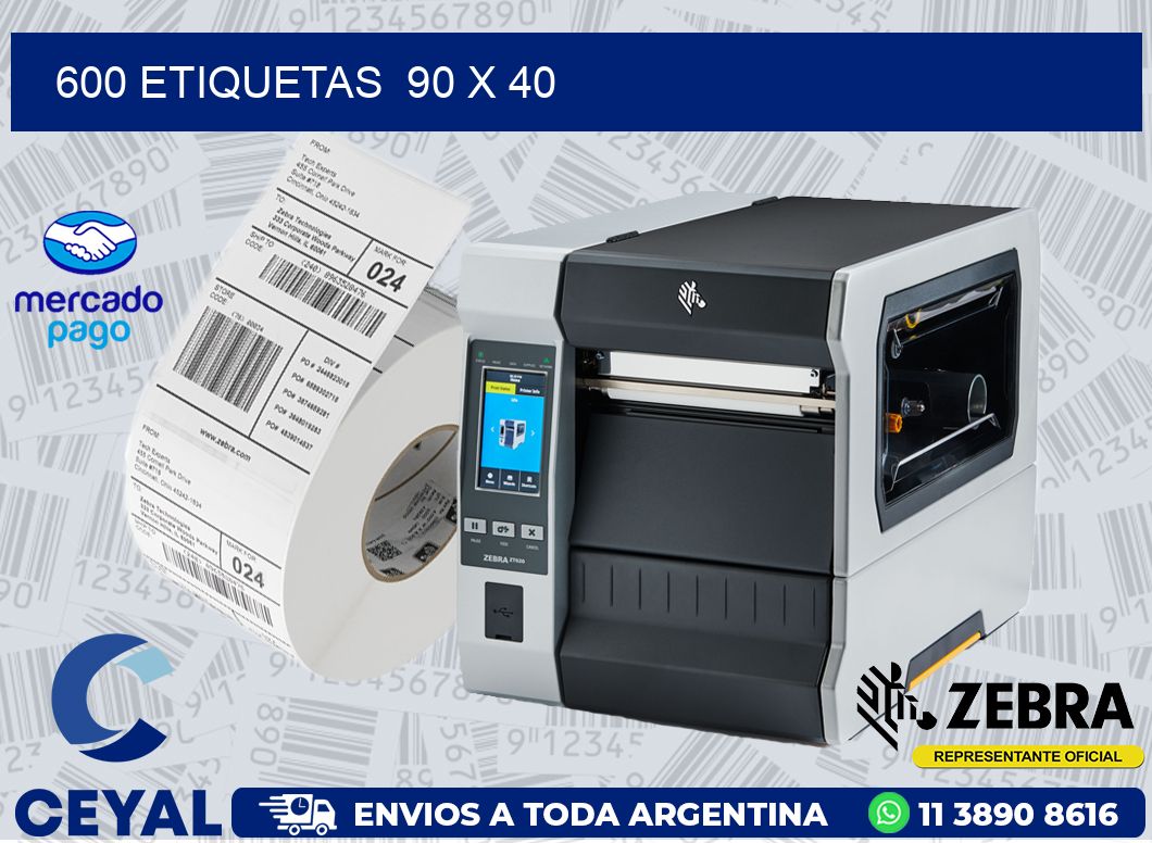 600 ETIQUETAS  90 x 40