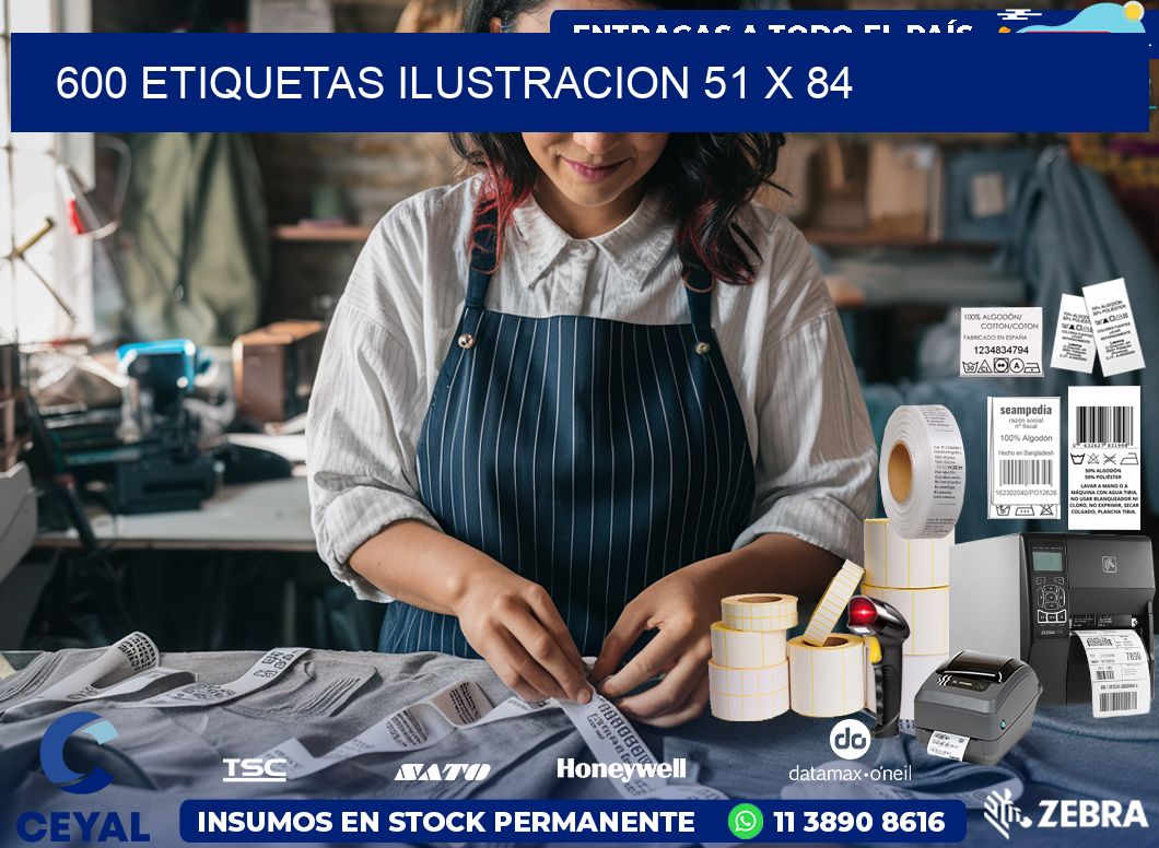 600 ETIQUETAS ILUSTRACION 51 x 84