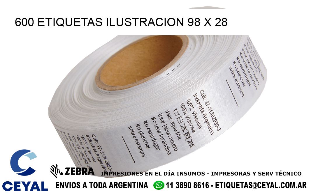 600 ETIQUETAS ILUSTRACION 98 x 28