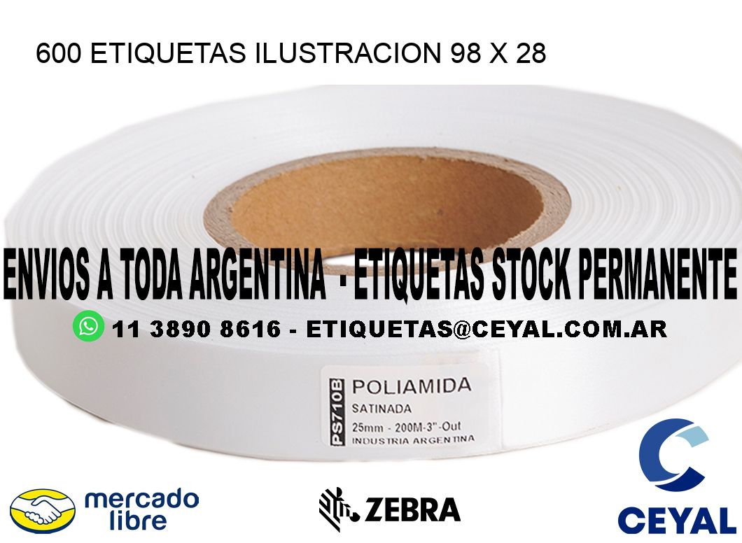 600 ETIQUETAS ILUSTRACION 98 x 28