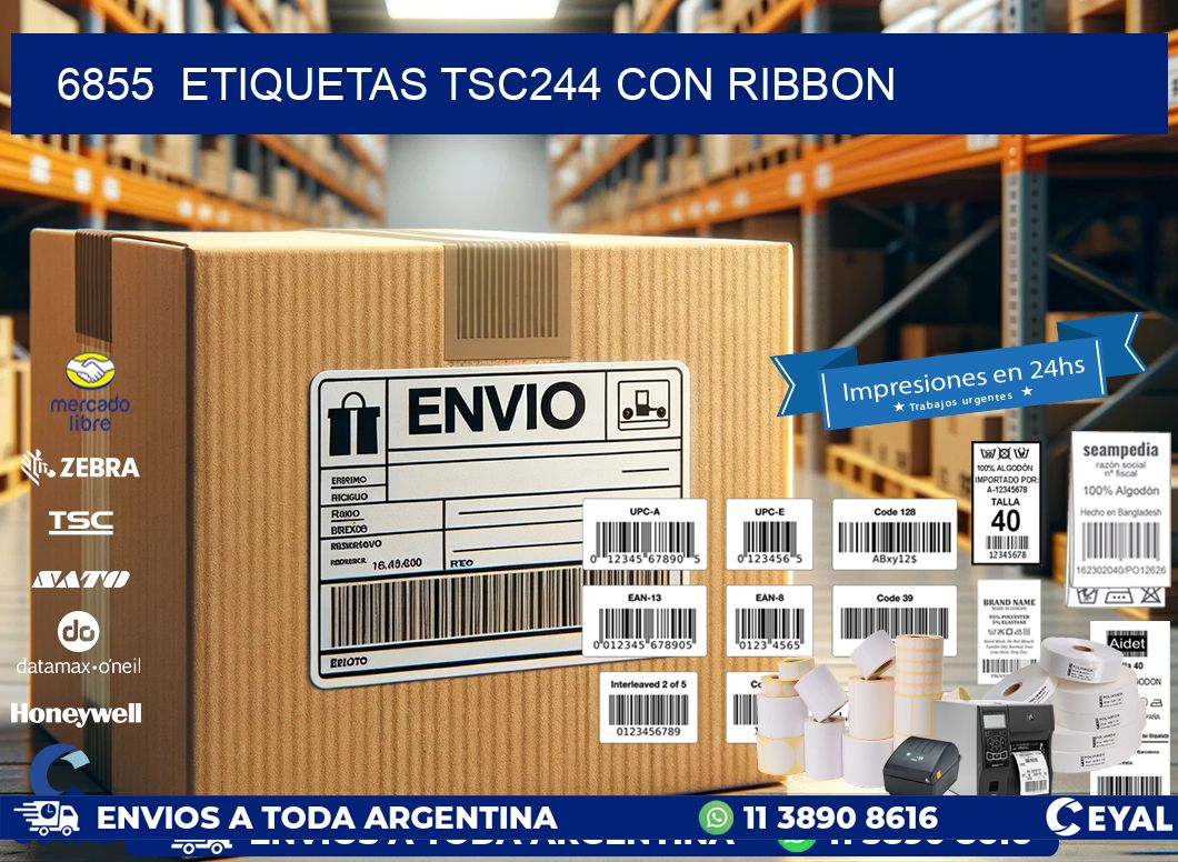 6855  ETIQUETAS TSC244 CON RIBBON
