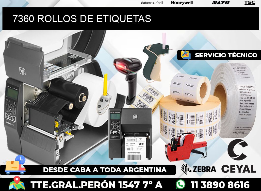 7360 ROLLOS DE ETIQUETAS