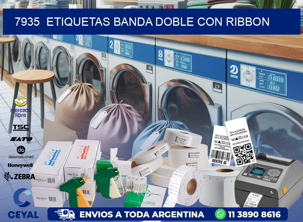 7935  ETIQUETAS BANDA DOBLE CON RIBBON