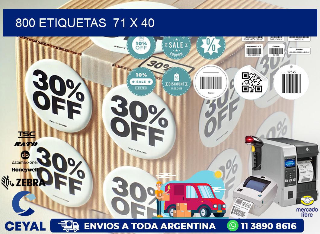800 ETIQUETAS  71 x 40