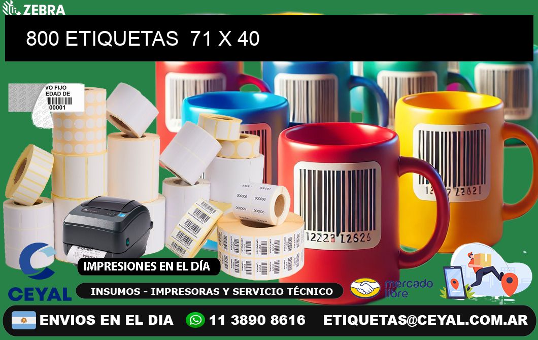 800 ETIQUETAS  71 x 40