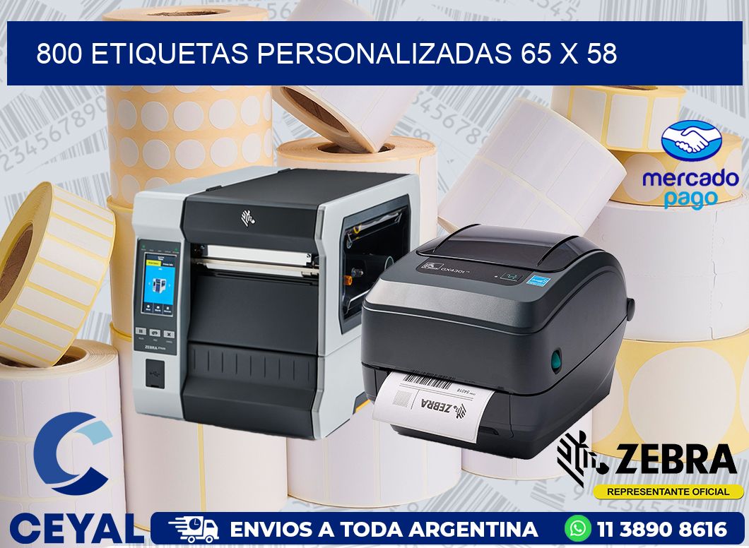 800 ETIQUETAS PERSONALIZADAS 65 x 58
