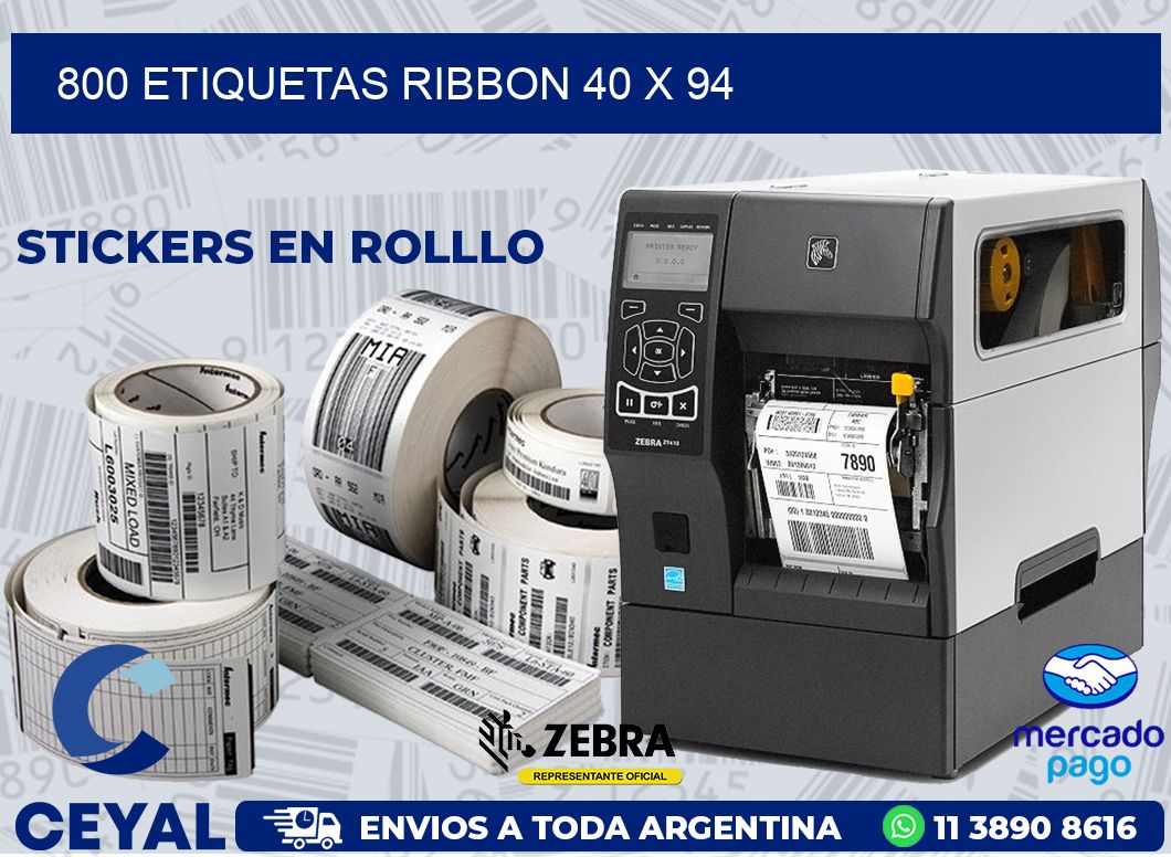 800 ETIQUETAS RIBBON 40 x 94