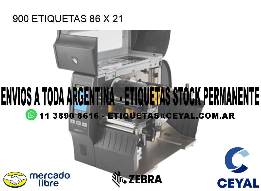900 ETIQUETAS 86 x 21