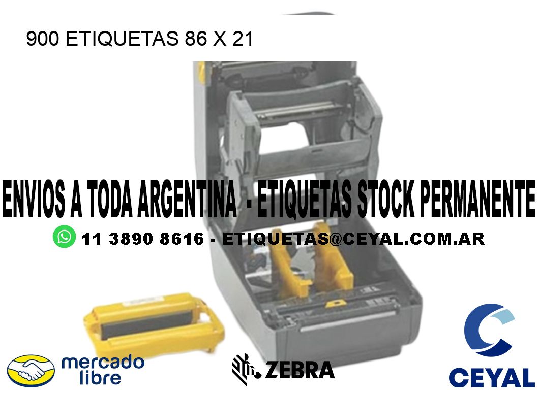 900 ETIQUETAS 86 x 21