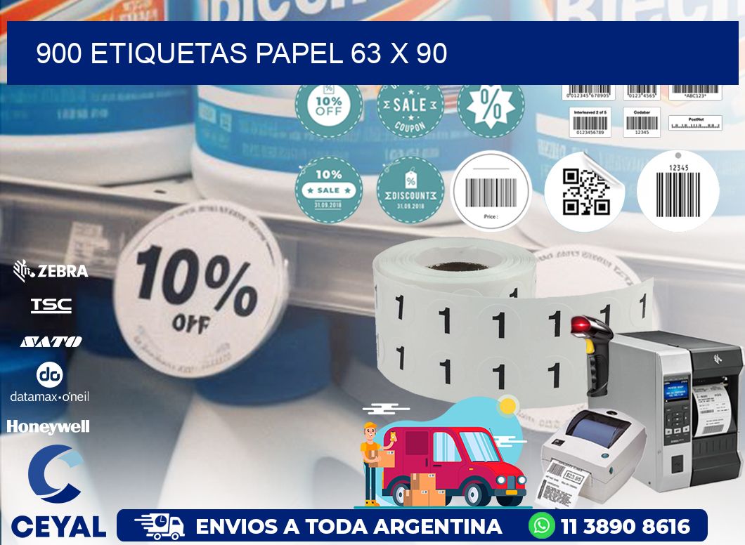 900 ETIQUETAS PAPEL 63 x 90